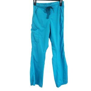 WonderWink Spread Good Cheer Scrub Pants Turquoise Blue Women's Size XS
